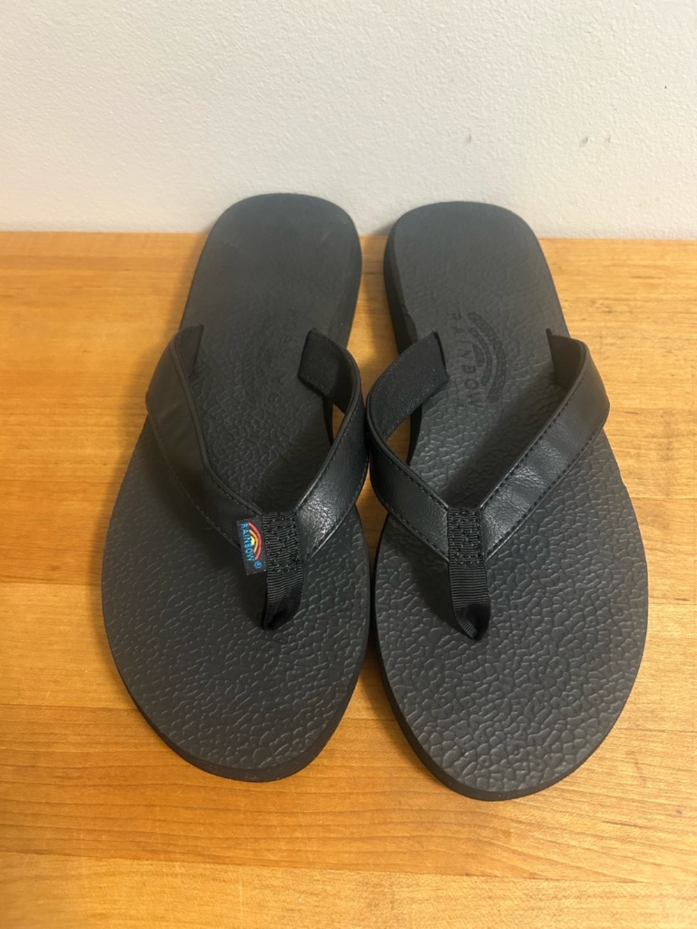 Black Rainbow Flip Flop Sandals